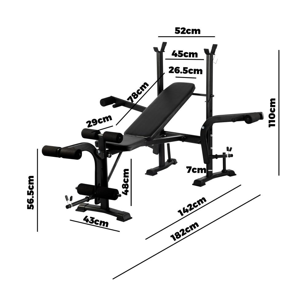 Finex Bench Press Weight Bench 8in1 Multi-Station Fitness Home Gym Equipment-Weight Bench-PEROZ Accessories