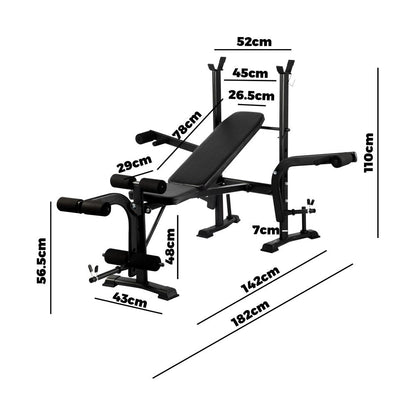 Finex Bench Press Weight Bench 8in1 Multi-Station Fitness Home Gym Equipment-Weight Bench-PEROZ Accessories
