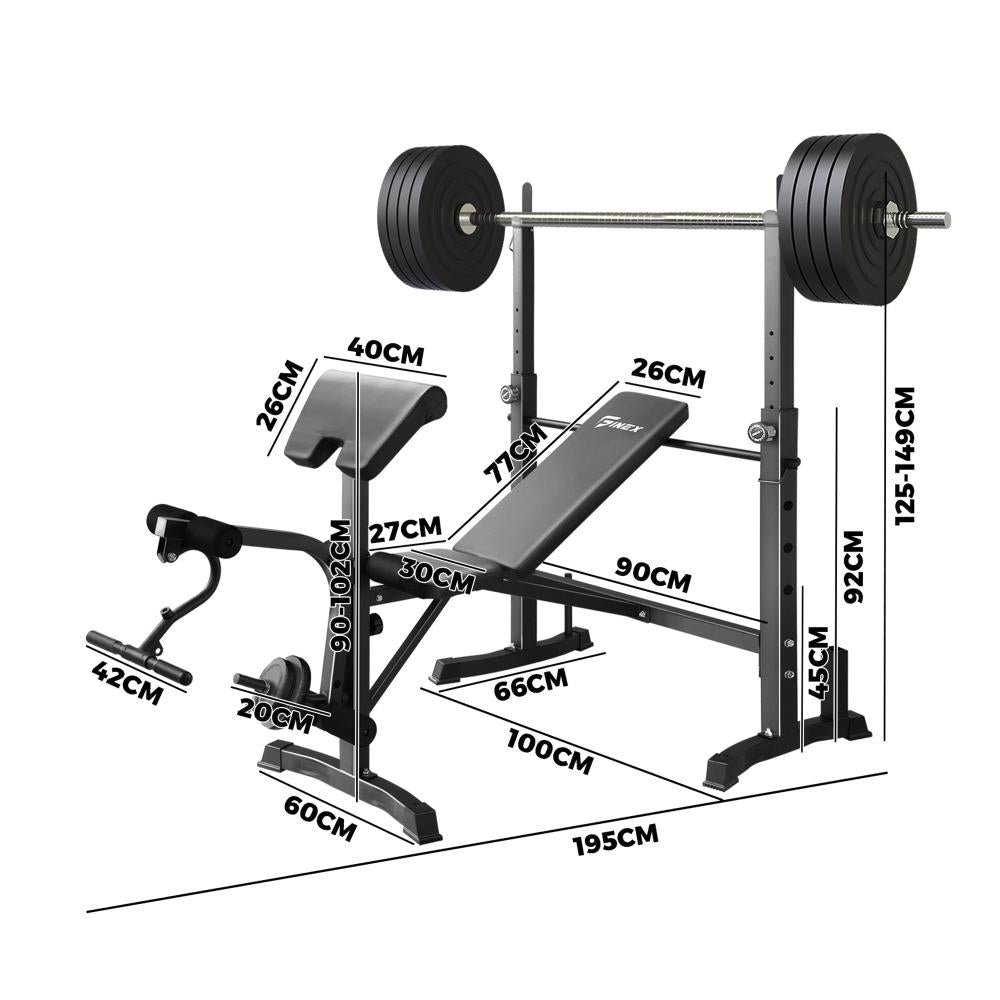 Finex Weight Bench 10-in-1 Multi-Station Home Fitness Gym Equipment-Weight Bench-PEROZ Accessories