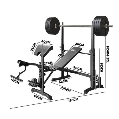 Finex Weight Bench 10-in-1 Multi-Station Home Fitness Gym Equipment-Weight Bench-PEROZ Accessories