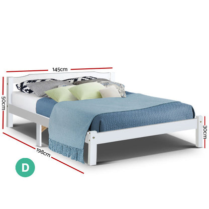 Artiss Bed Frame Double Full Size Wooden Mattress Base Timber Platform-Furniture &gt; Bedroom - Peroz Australia - Image - 3