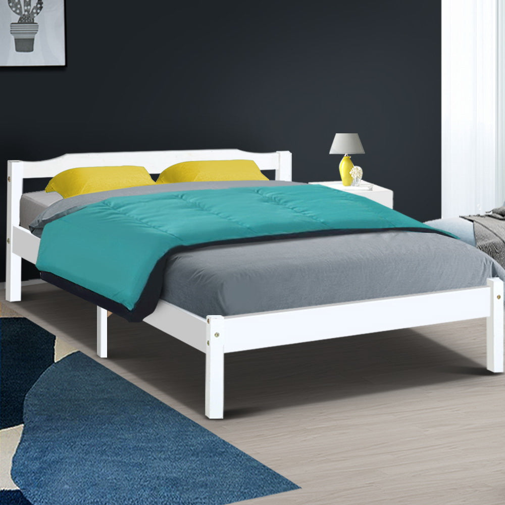 Artiss Bed Frame Double Full Size Wooden Mattress Base Timber Platform-Furniture &gt; Bedroom - Peroz Australia - Image - 1