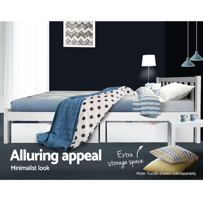 Artiss Wooden Bed Frame Queen Size Pine Timber Mattress Base Bedroom-Furniture &gt; Bedroom - Peroz Australia - Image - 6