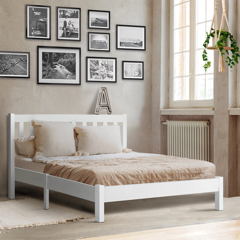 Artiss Wooden Bed Frame Queen Size Pine Timber Mattress Base Bedroom-Furniture &gt; Bedroom - Peroz Australia - Image - 7