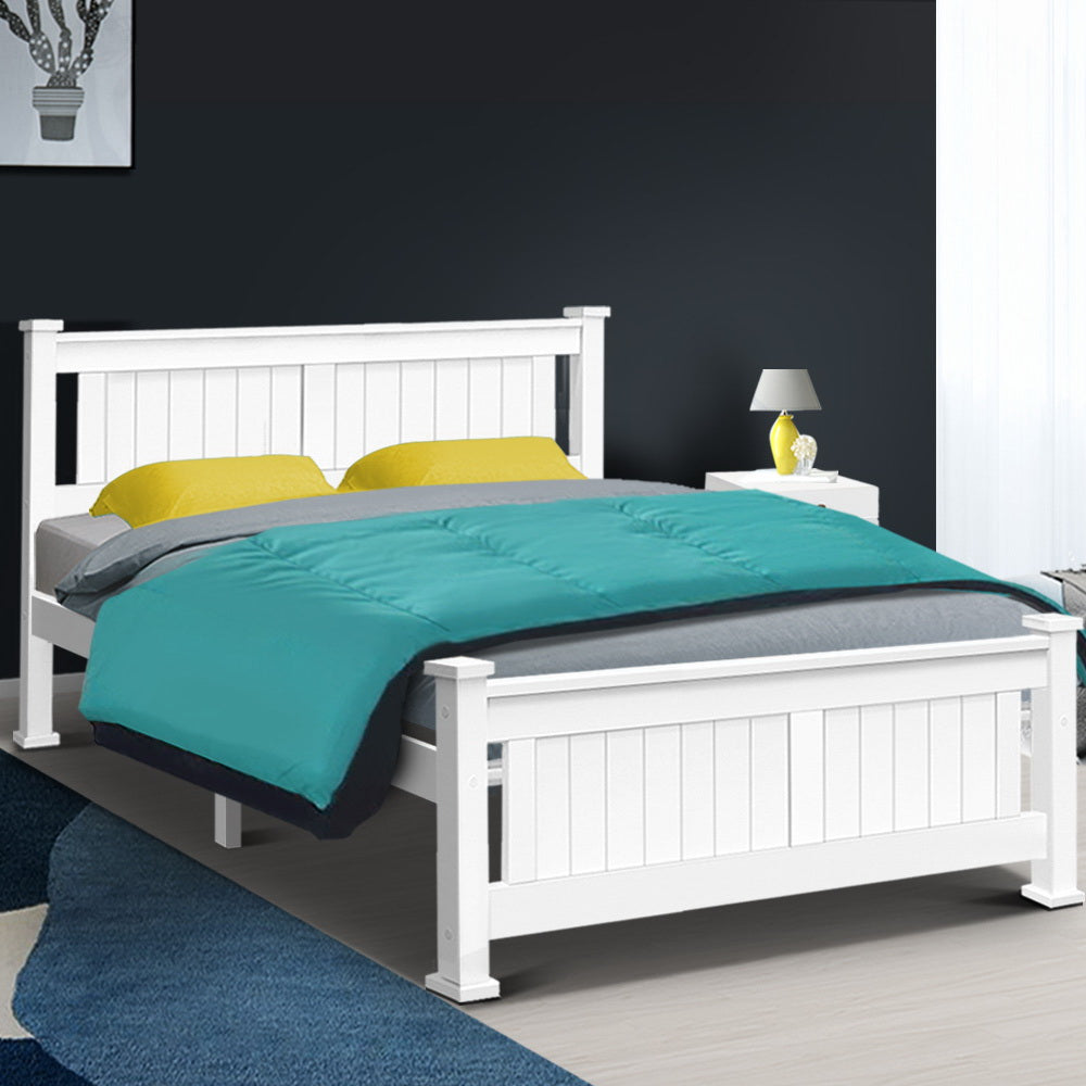 Artiss Queen Size Wooden Bed Frame Kids Adults Timber-Furniture &gt; Bedroom - Peroz Australia - Image - 1