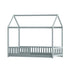 Artiss Wooden Bed Frame House Shape Pine Timber Base Single Size Platform Grey-Furniture > Bedroom - Peroz Australia - Image - 1