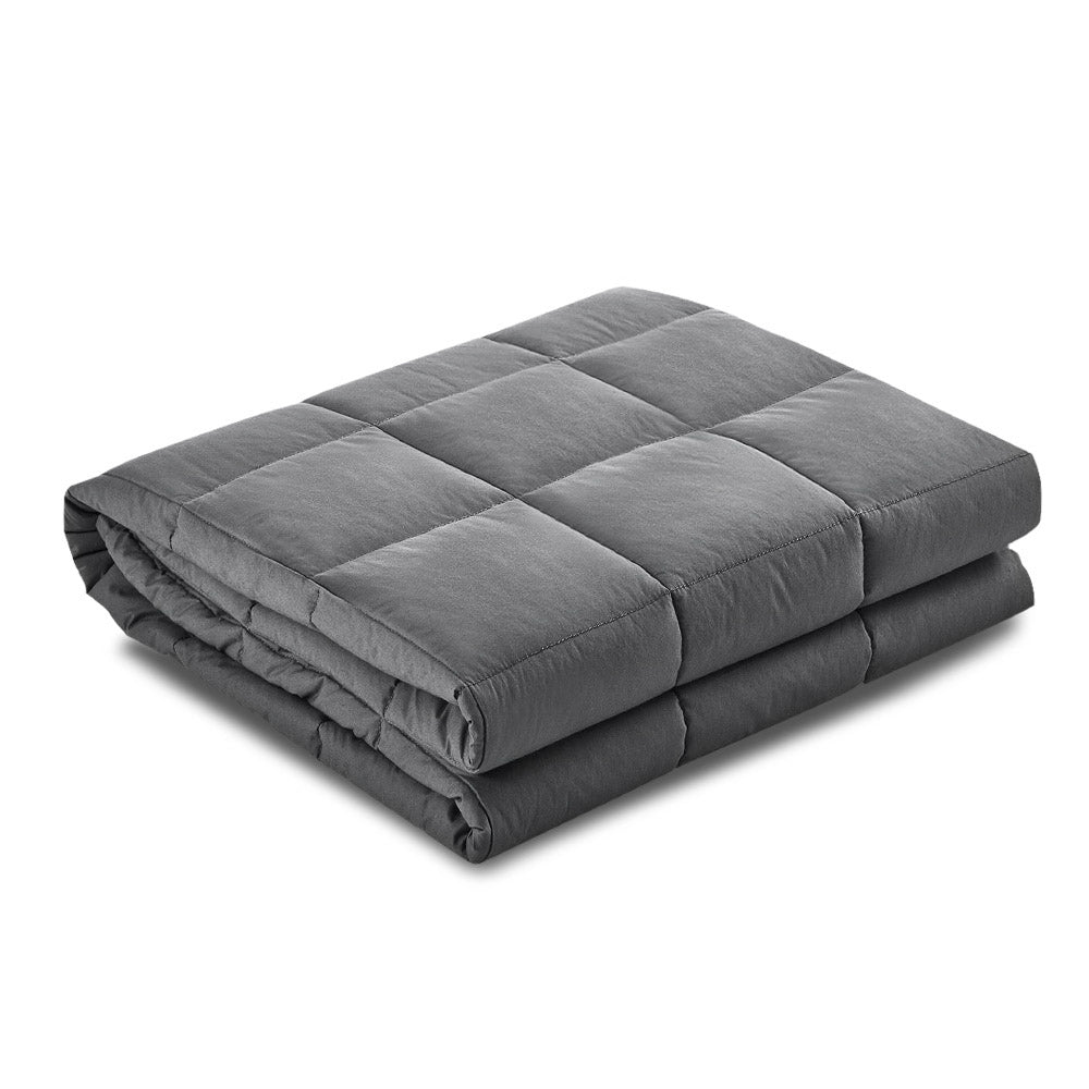 Weighted Blanket Adult 7KG Heavy Gravity Blankets Microfibre Cover Glass Beads Calming Sleep Anxiety Relief Grey-Blankets-PEROZ Accessories