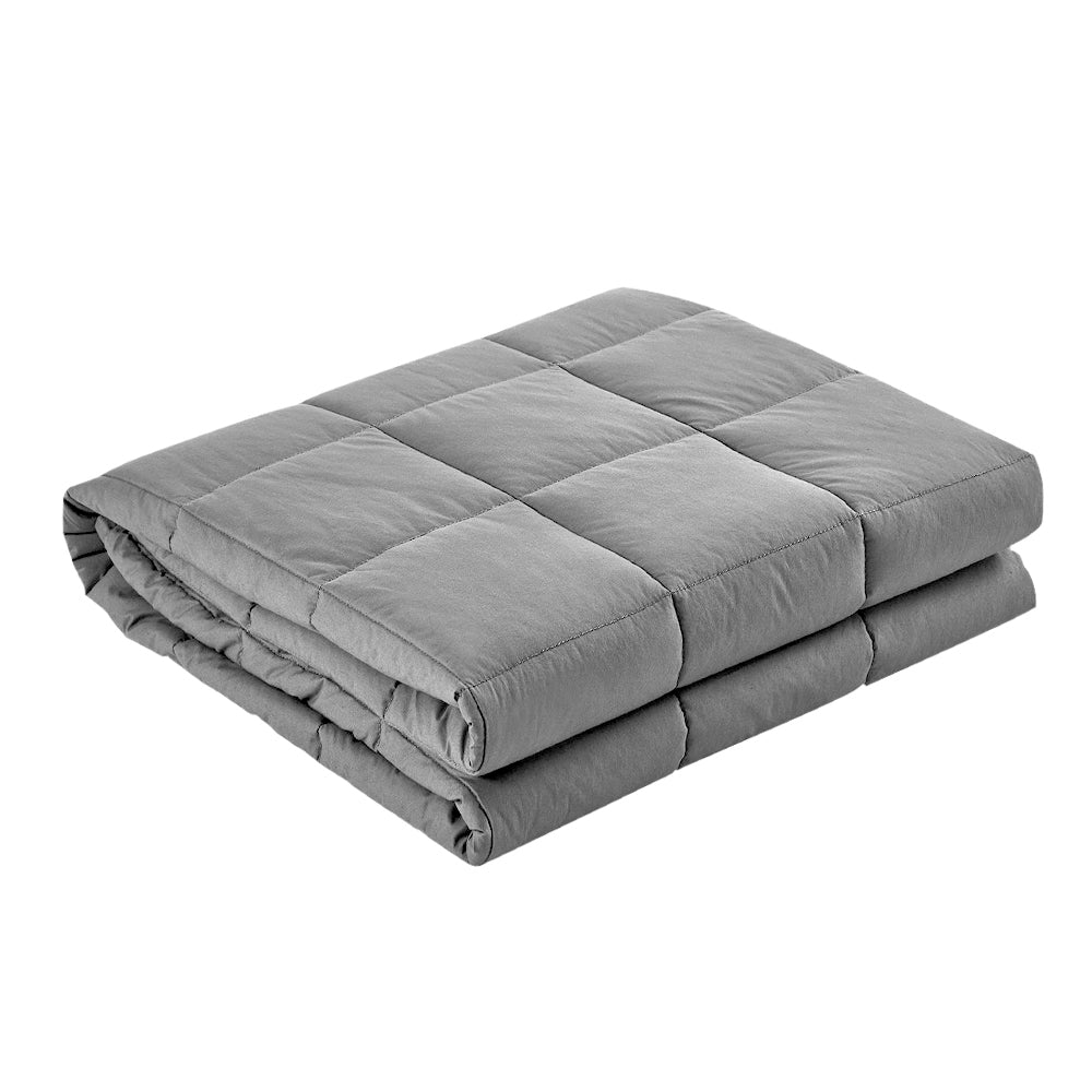 Giselle Bedding 7KG Microfibre Weighted Gravity Blanket Relaxing Calming Adult Light Grey-Blankets-PEROZ Accessories