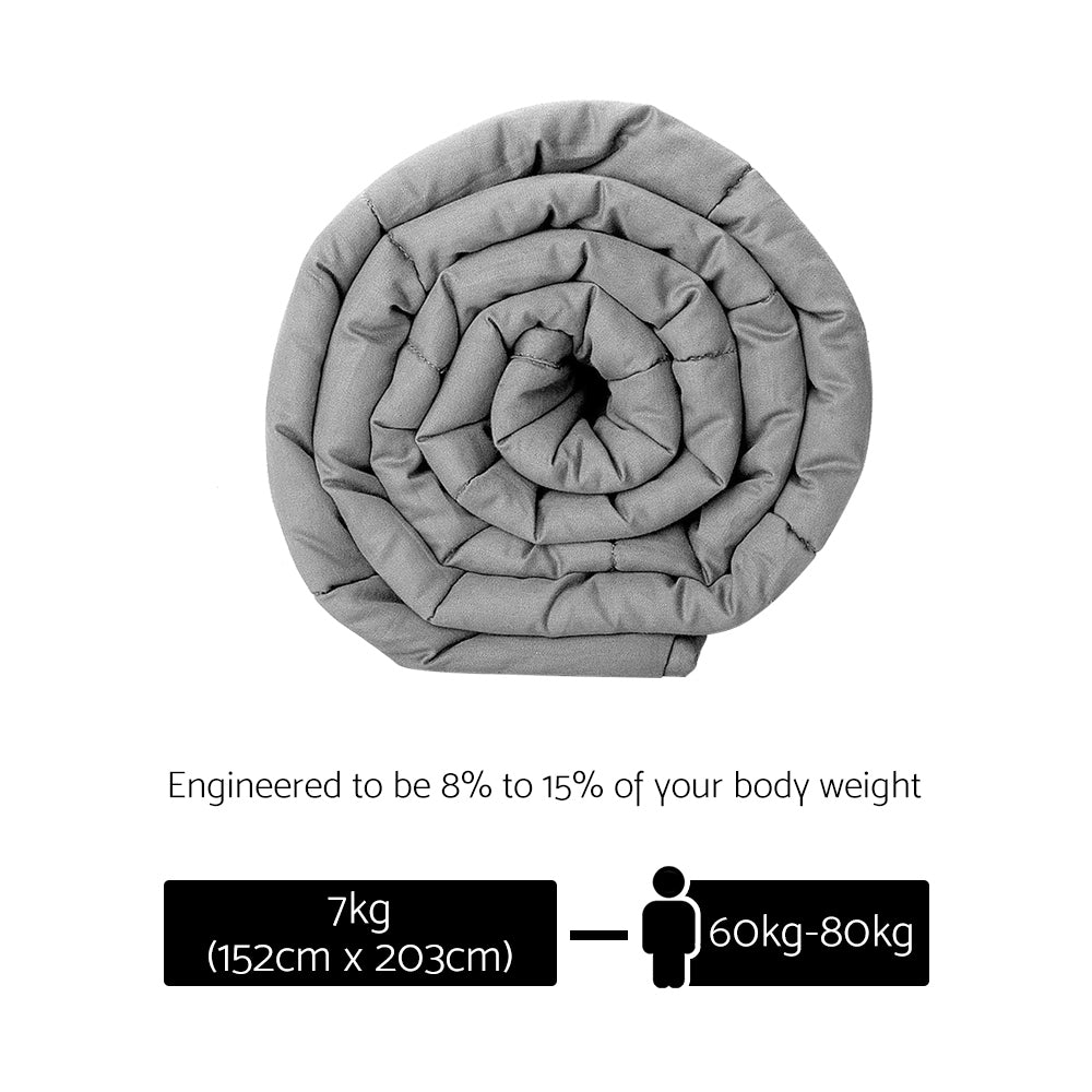 Giselle Bedding 7KG Microfibre Weighted Gravity Blanket Relaxing Calming Adult Light Grey-Blankets-PEROZ Accessories