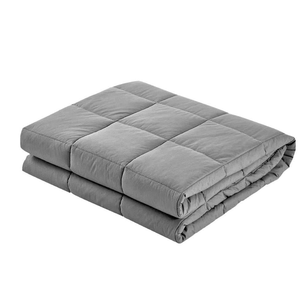 Giselle Bedding 7KG Microfibre Weighted Gravity Blanket Relaxing Calming Adult Light Grey-Blankets-PEROZ Accessories