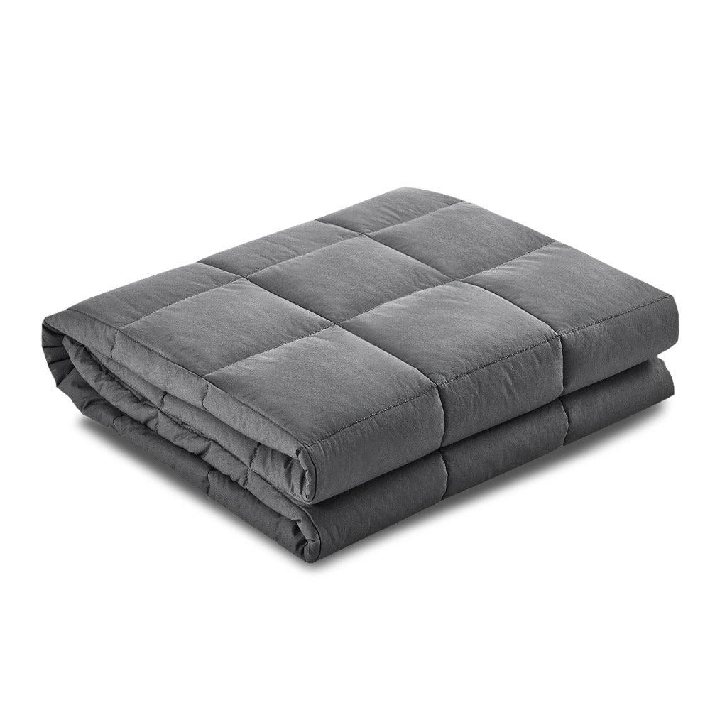 Weighted Blanket Adult 9KG Heavy Gravity Blankets Microfibre Cover Calming Relax Anxiety Relief Grey-Blankets-PEROZ Accessories