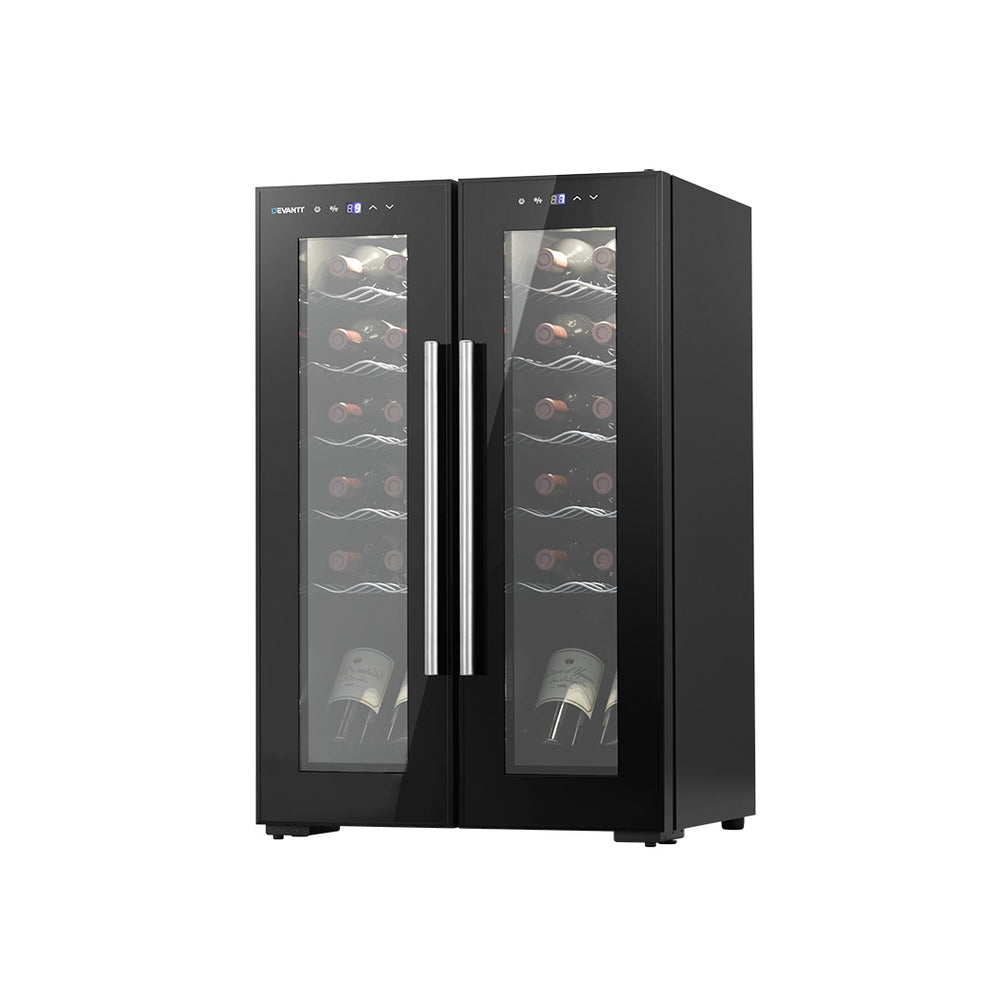 Devanti Wine Cooler Fridge Compressor Dual Zone Cellar Chiller Home 24 Bottles-Appliances &gt; Kitchen Appliances-PEROZ Accessories