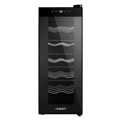 Devanti Wine Cooler 12 Bottle Thermoelectric Fridge Storage Chiller-Appliances &gt; Fridges-PEROZ Accessories