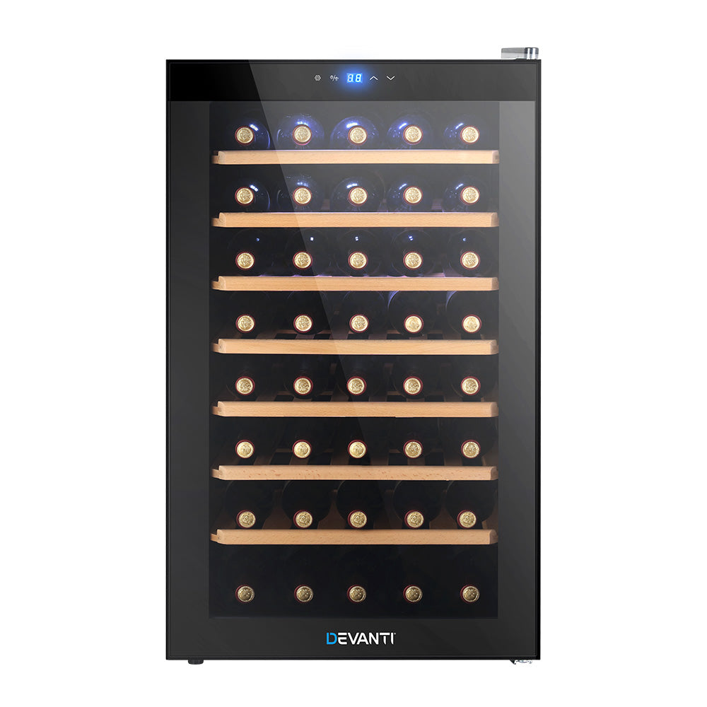 Devanti Wine Cooler Compressor Fridge Chiller Storage Cellar 51 Bottle Black-Appliances &gt; Fridges-PEROZ Accessories