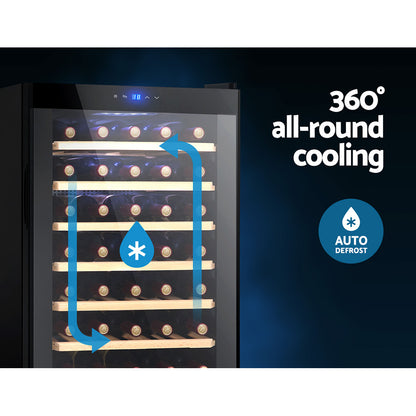 Devanti Wine Cooler Compressor Fridge Chiller Storage Cellar 51 Bottle Black-Appliances &gt; Fridges-PEROZ Accessories