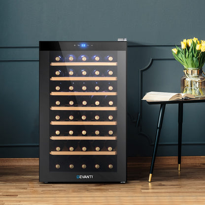Devanti Wine Cooler Compressor Fridge Chiller Storage Cellar 51 Bottle Black-Appliances &gt; Fridges-PEROZ Accessories