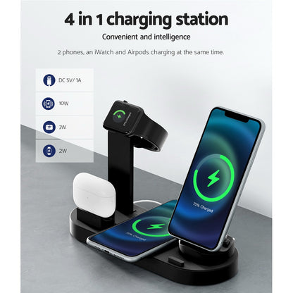 Devanti 4-in-1 Wireless Charger Dock Multi-function Charging Station for Phone-Chargers-PEROZ Accessories