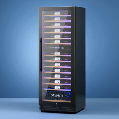 Devanti Wine Cooler Fridge Compressor Cellar Chiller Commercial Home 128 Bottles-Appliances &gt; Fridges-PEROZ Accessories