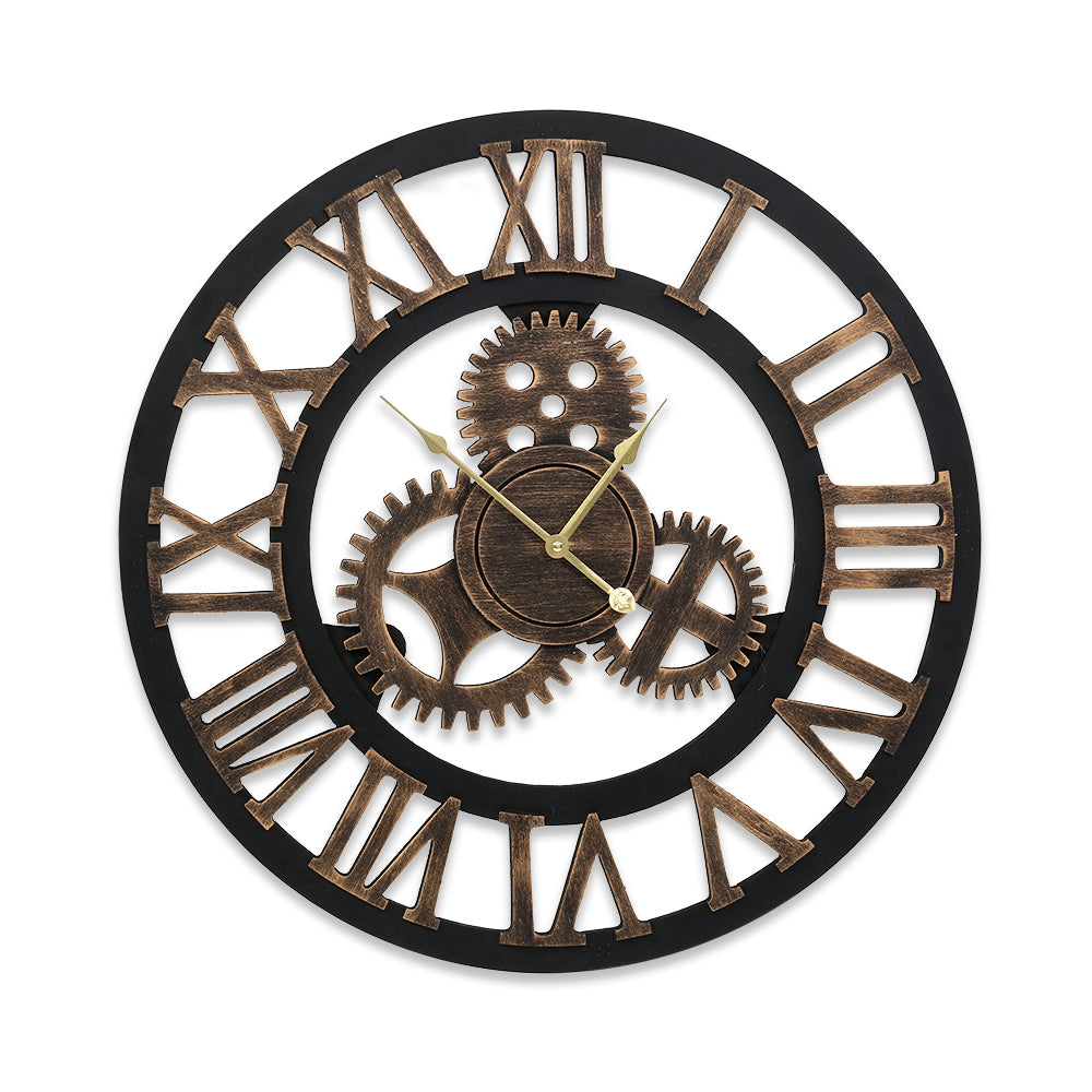 Artiss 60CM Wall Clock Modern Large Vintage Luxury Art Clock Home Decor Black-Home &amp; Garden &gt; DIY - Peroz Australia - Image - 1