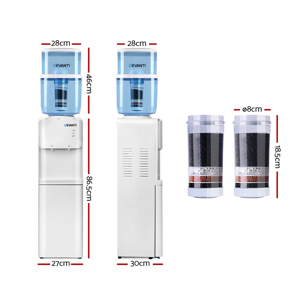 Devanti 22L Water Cooler Dispenser Hot Cold Taps Purifier Filter Replacement-Appliances &gt; Kitchen Appliances-PEROZ Accessories