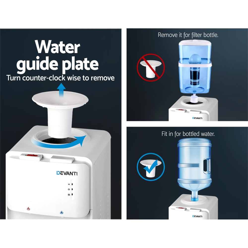 Devanti Water Cooler Dispenser Bottle Filter Purifier Hot Cold Taps Free Standing Office-Appliances &gt; Kitchen Appliances-PEROZ Accessories