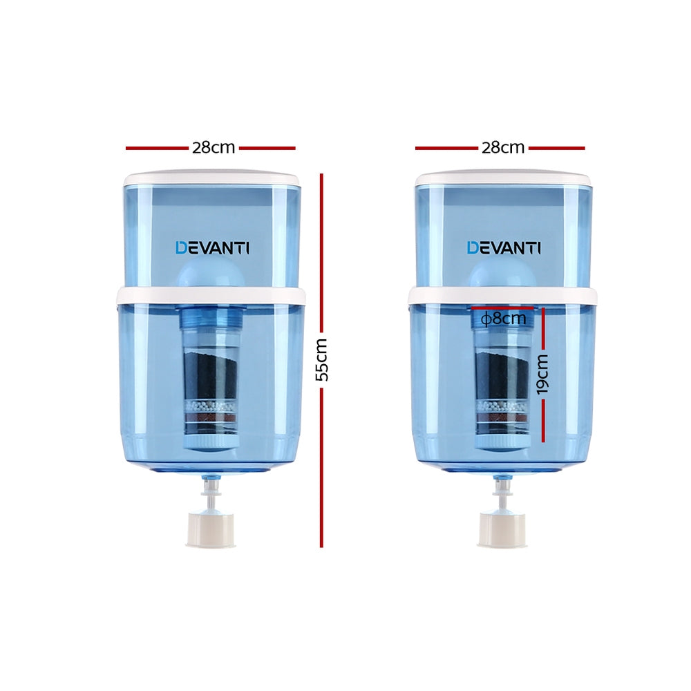 Devanti 22L Water Cooler Dispenser Purifier Filter Bottle Container 6 Stage Filtration-Appliances &gt; Kitchen Appliances-PEROZ Accessories