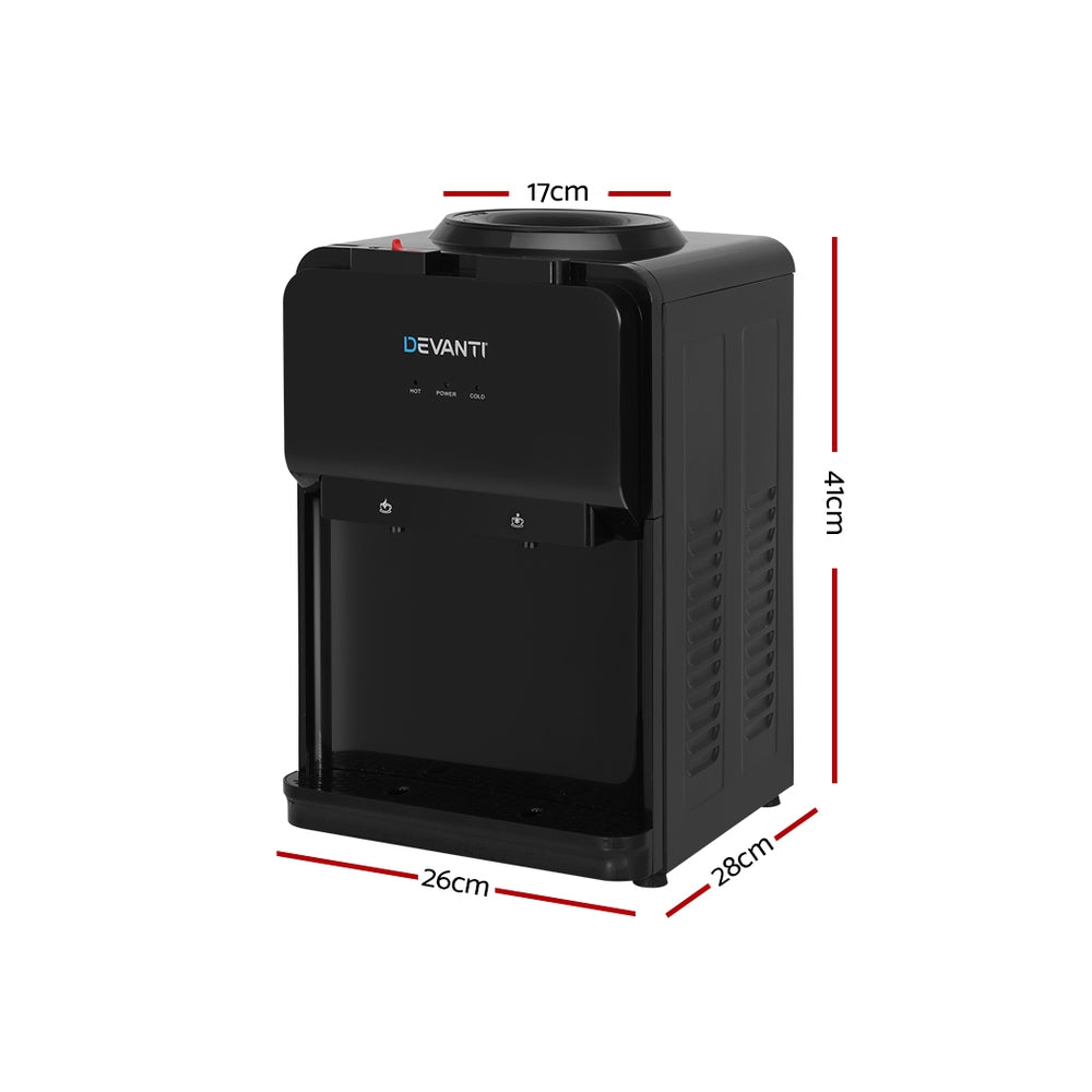 Devanti Water Cooler Dispenser Bench Top Cold Hot Two Taps Instant Machine Black-Appliances &gt; Kitchen Appliances-PEROZ Accessories