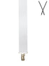 BRACES. X-Back with Nickel Clips. Plain White. 35mm width.-Braces-PEROZ Accessories