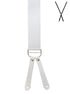 BRACES. X-Back with Leather Ends. Plain White. 35mm width.-Braces-PEROZ Accessories