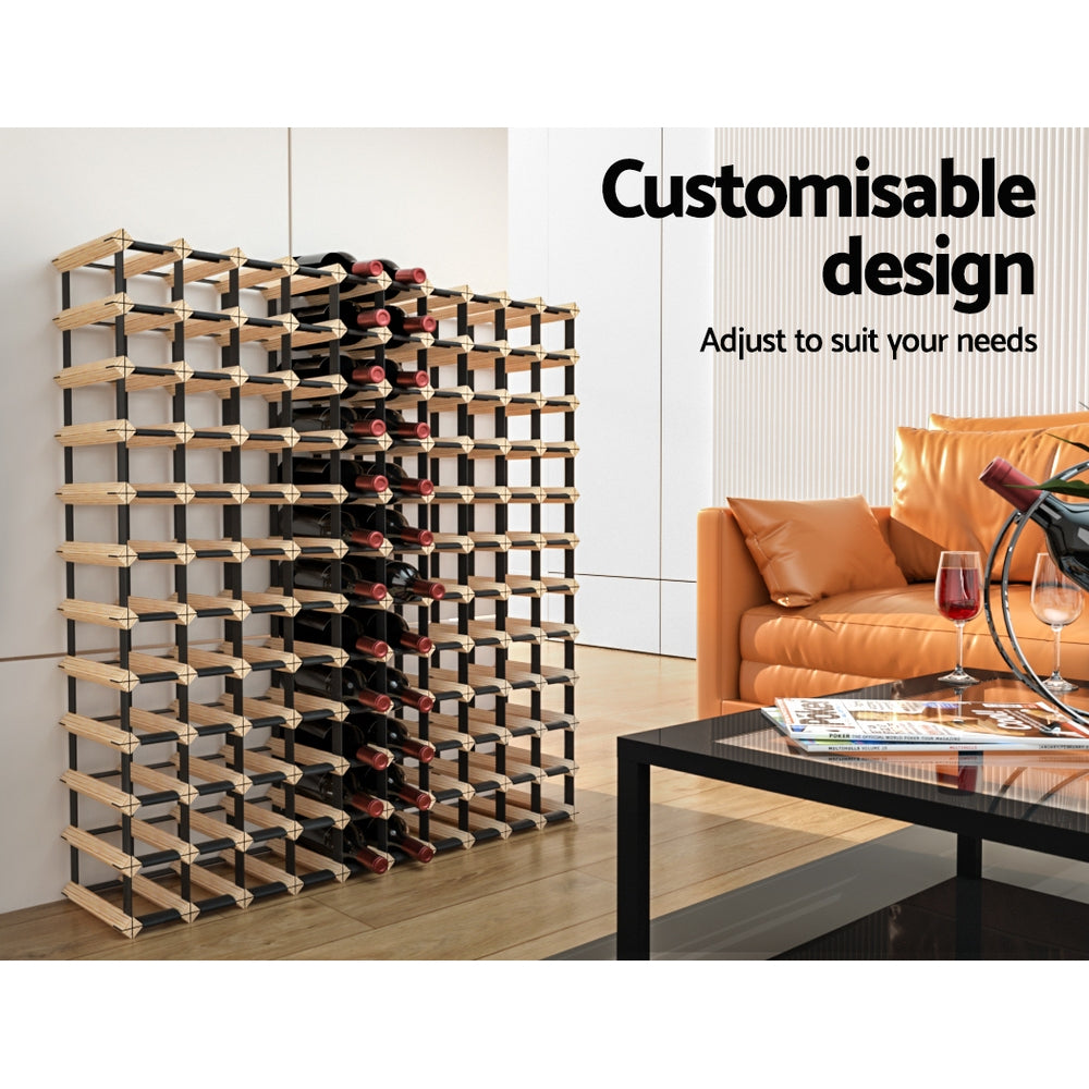 Artiss 120 Bottle Wine Rack Timber Wooden Storage Wall Racks Organiser Cellar-Home &amp; Garden &gt; Storage - Peroz Australia - Image - 4
