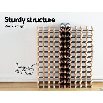Artiss 120 Bottle Wine Rack Timber Wooden Storage Wall Racks Organiser Cellar-Home &amp; Garden &gt; Storage - Peroz Australia - Image - 5