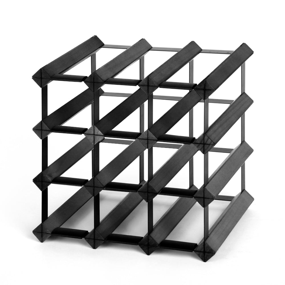 Artiss 12 Bottle Timber Wine Rack Wooden Storage Wall Racks Holders Cellar Black-Home &amp; Garden &gt; Storage - Peroz Australia - Image - 2