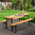 Gardeon Wooden Outdoor Foldable Bench Set - Natural-Furniture > Outdoor-PEROZ Accessories