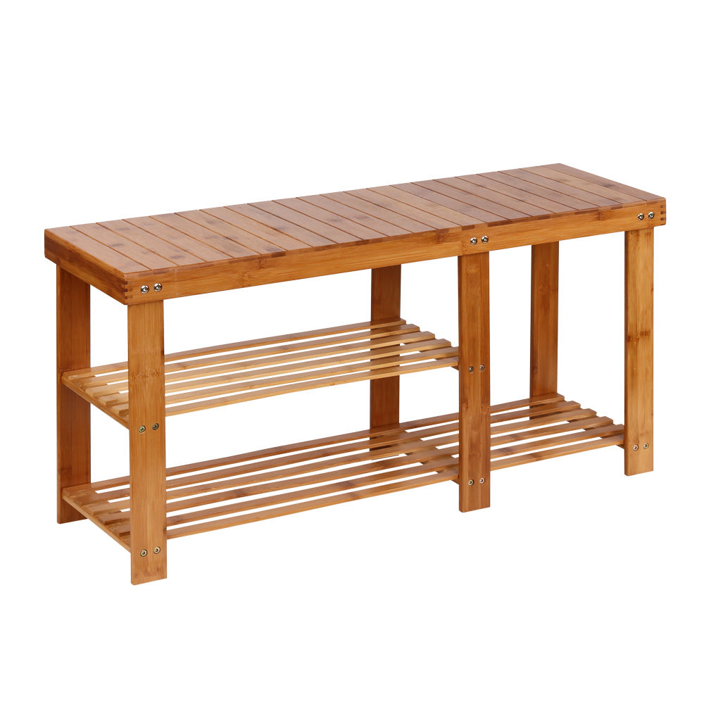 Artiss Bamboo Shoe Rack Bench-Furniture &gt; Living Room - Peroz Australia - Image - 2