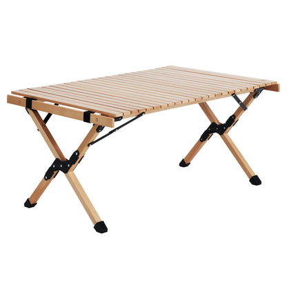 Gardeon Outdoor Furniture Wooden Egg Roll Picnic Table Camping Desk 90CM-Furniture &gt; Outdoor-PEROZ Accessories
