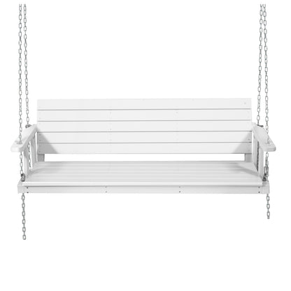 Gardeon Porch Swing Chair with Chain Outdoor Furniture 3 Seater Bench Wooden White-Furniture &gt; Outdoor-PEROZ Accessories