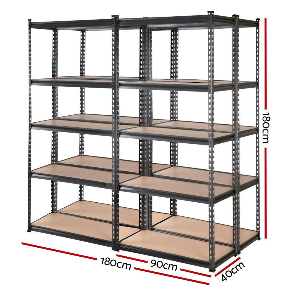 Giantz 4X1.8M Garage Shelving Warehouse Rack Storage Shelves Pallet Racking Charcoal-Home &amp; Garden &gt; Storage-PEROZ Accessories