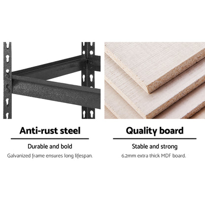 Giantz 4X1.8M Garage Shelving Warehouse Rack Storage Shelves Pallet Racking Charcoal-Home &amp; Garden &gt; Storage-PEROZ Accessories