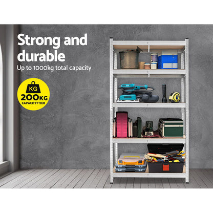 Giantz 1.8M Warehouse Racking Rack Shelving Garage Steel Metal Storage Shelves Silver-Home &amp; Garden &gt; Storage-PEROZ Accessories