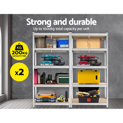 Giants 2x1.8M Warehouse Shelving Rack Racking Garage Metal Storage Shelves-Home &amp; Garden &gt; Storage-PEROZ Accessories