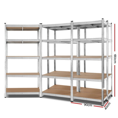 Giants 5x1.8M Warehouse Shelving Rack Racking Garage Metal Storage Shelves-Home &amp; Garden &gt; Storage-PEROZ Accessories