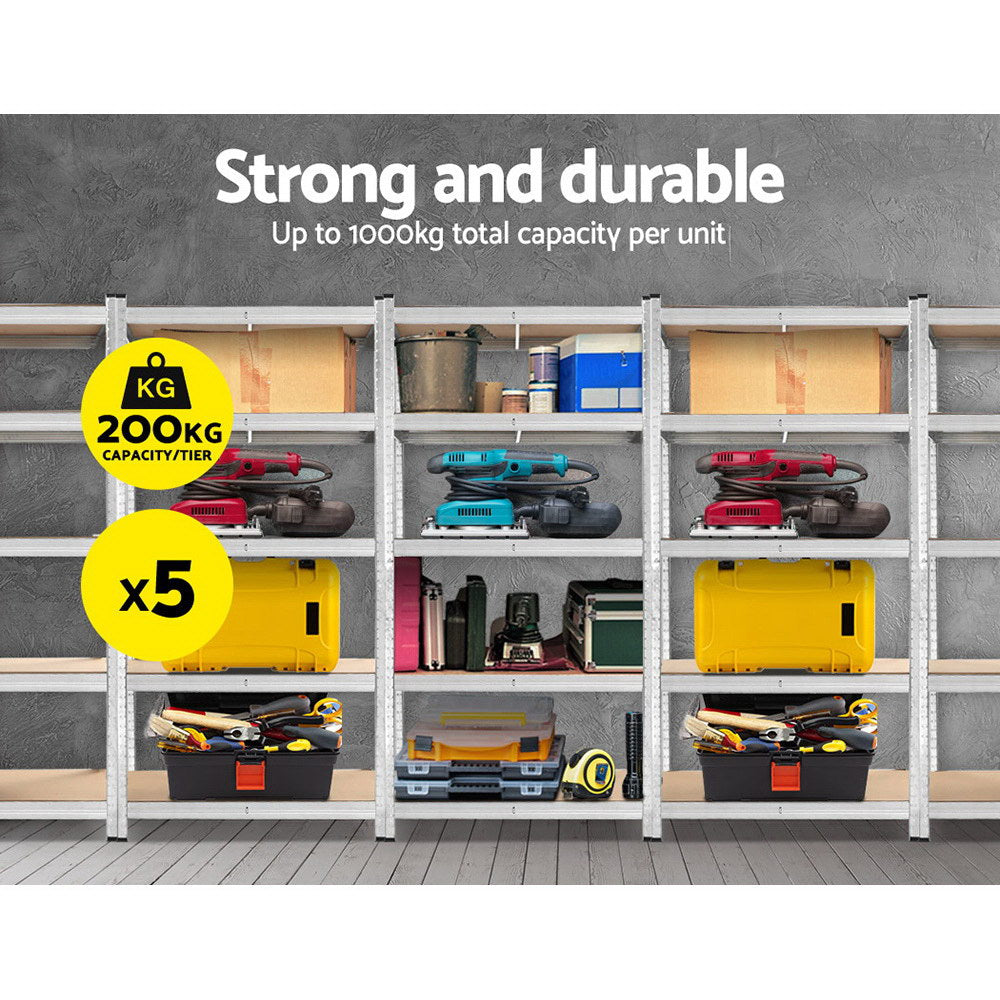 Giants 5x1.8M Warehouse Shelving Rack Racking Garage Metal Storage Shelves-Home &amp; Garden &gt; Storage-PEROZ Accessories