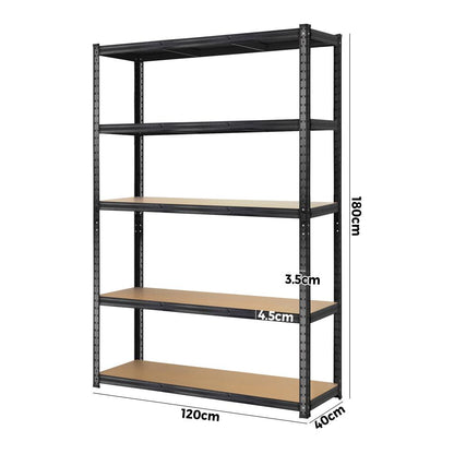 Sharptoo Metal Warehouse Rack, 1.8 x 1.8m Storage Racking Garage Shelves Shelving Rack-Warehouse Rack-PEROZ Accessories