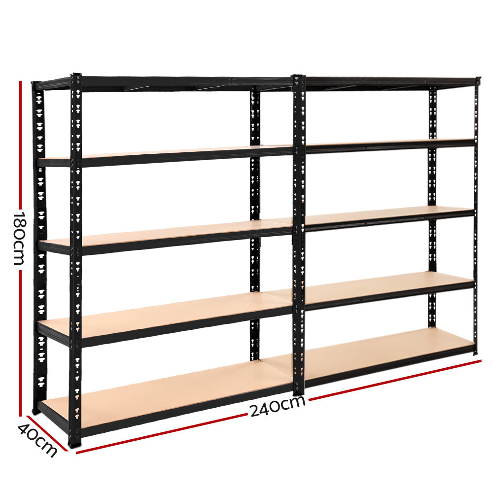 Giantz 2.4MX1.8M Garage Shelving Warehouse Rack Pallet Racking Storage Steel Black-Home &amp; Garden &gt; Storage-PEROZ Accessories