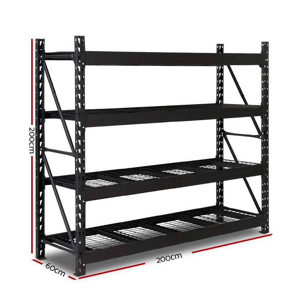 Giantz 2M Warehouse Racking Shelving Heavy Duty Steel Garage Storage Rack-Home &amp; Garden &gt; Storage-PEROZ Accessories