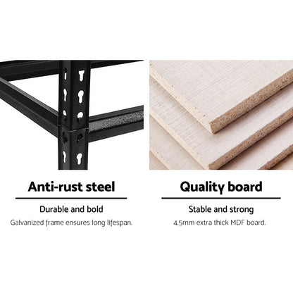 Giantz 1.5M Warehouse Racking Rack Storage Shelf Organiser Industrial Shelving Garage Kitchen Store Shelves Steel-Home &amp; Garden &gt; Storage-PEROZ Accessories