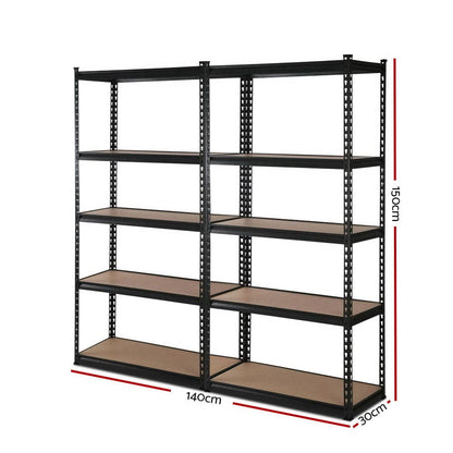 2x1.5M Warehouse Shelving Racking Storage Garage Steel Metal Shelves Rack-Home &amp; Garden &gt; Storage-PEROZ Accessories
