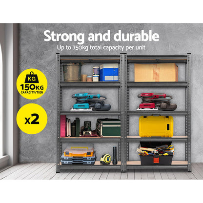 Giantz 2x1.5M Steel Warehouse Racking Rack Shelving Storage Garage Shelves Shelf-Home &amp; Garden &gt; Storage-PEROZ Accessories