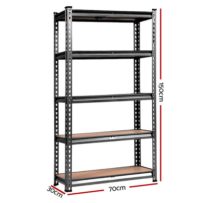 Giantz 3x1.5M Warehouse Racking Shelving Storage Rack Steel Garage Shelf Shelves-Home &amp; Garden &gt; Storage-PEROZ Accessories
