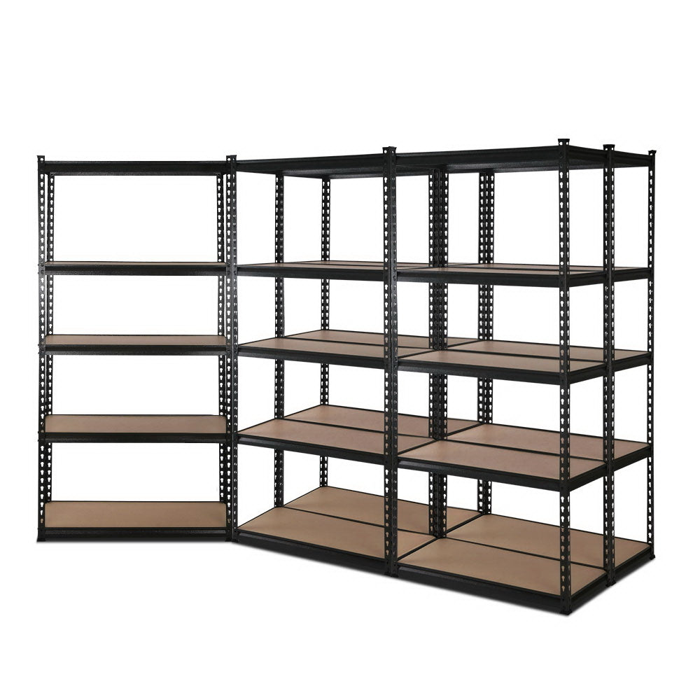 5x1.8M 5-Shelves Steel Warehouse Shelving Racking Garage Storage Rack Black-Home &amp; Garden &gt; Storage-PEROZ Accessories